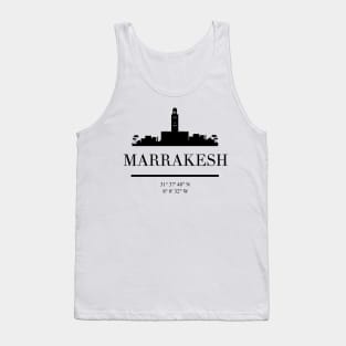 MARRAKESH MOROCCO BLACK SILHOUETTE SKYLINE ART Tank Top